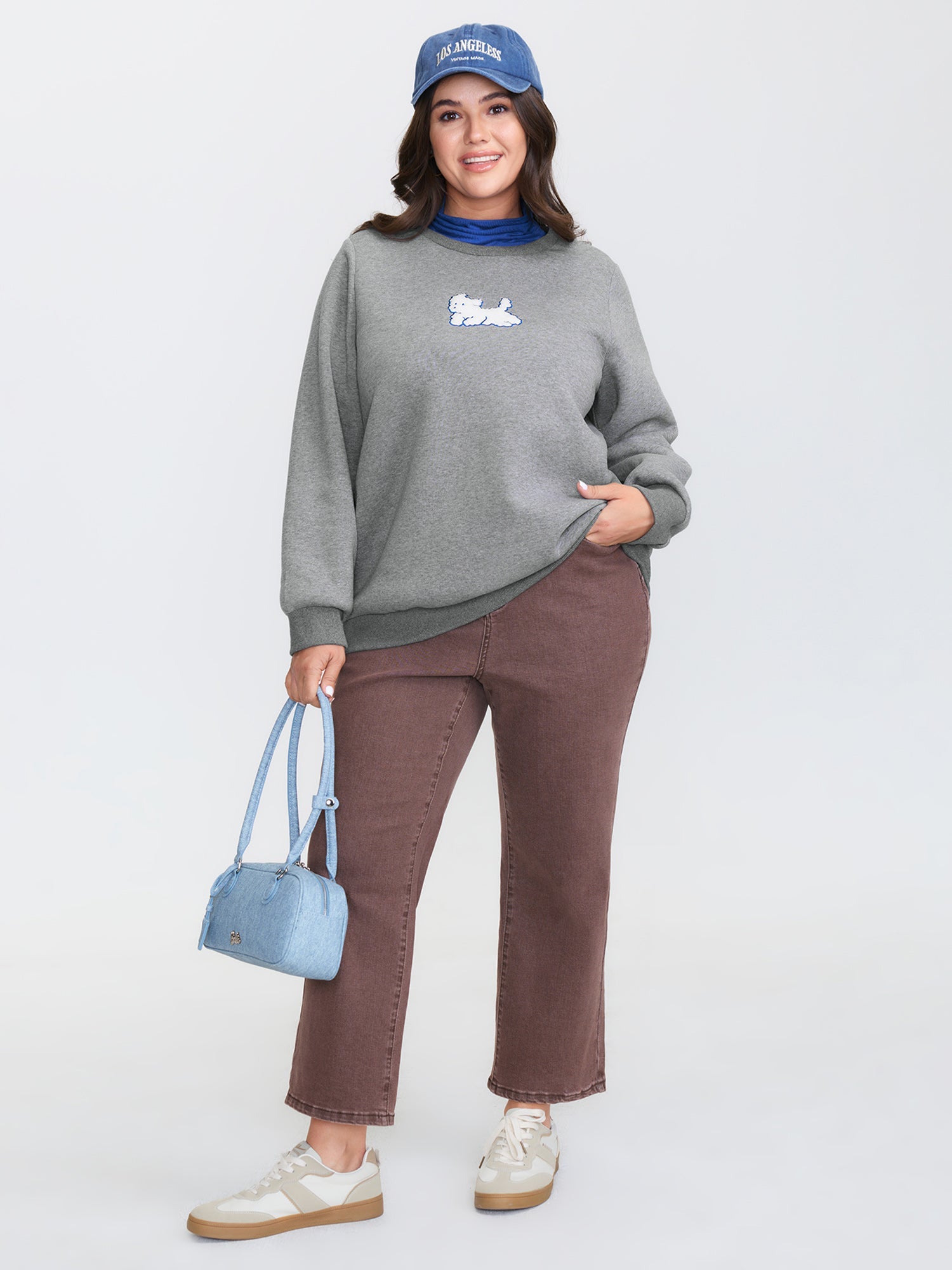 2-In-1 Puppy Embroidered Turtleneck Sweatshirt