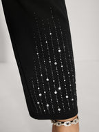 Stretchy Diamond Detail Hem Pants