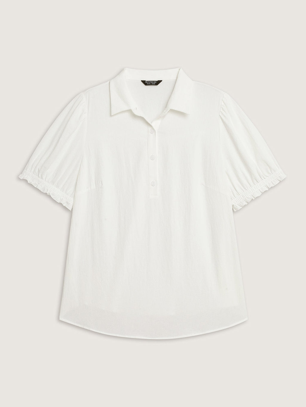 Pure Cotton Ruffled Puffy Sleeve Blouse