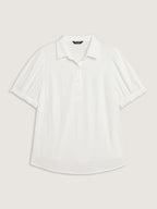 Pure Cotton Ruffled Puffy Sleeve Blouse