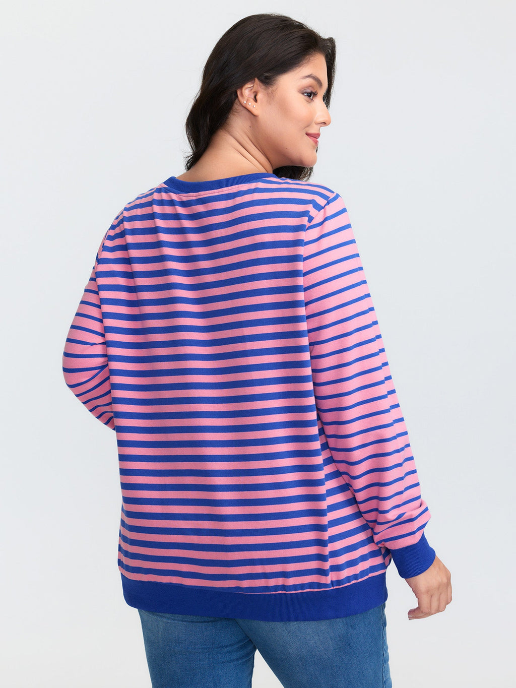 Pure Cotton Multicolor Stripe Sweatshirt