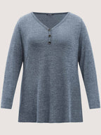 Heather Button Up Long Sleeve T-shirt