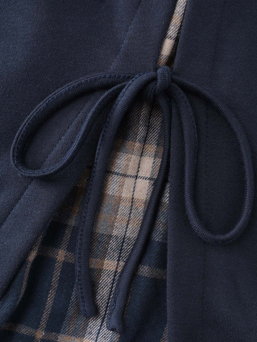 Plaid Pattern Layered Stretchy Sweatshirt