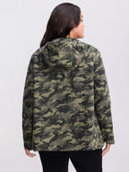 Camouflage Hooded Adjustable Hem Jacket