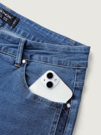 Stretchy Mid-Rise Straight-Leg Jeans