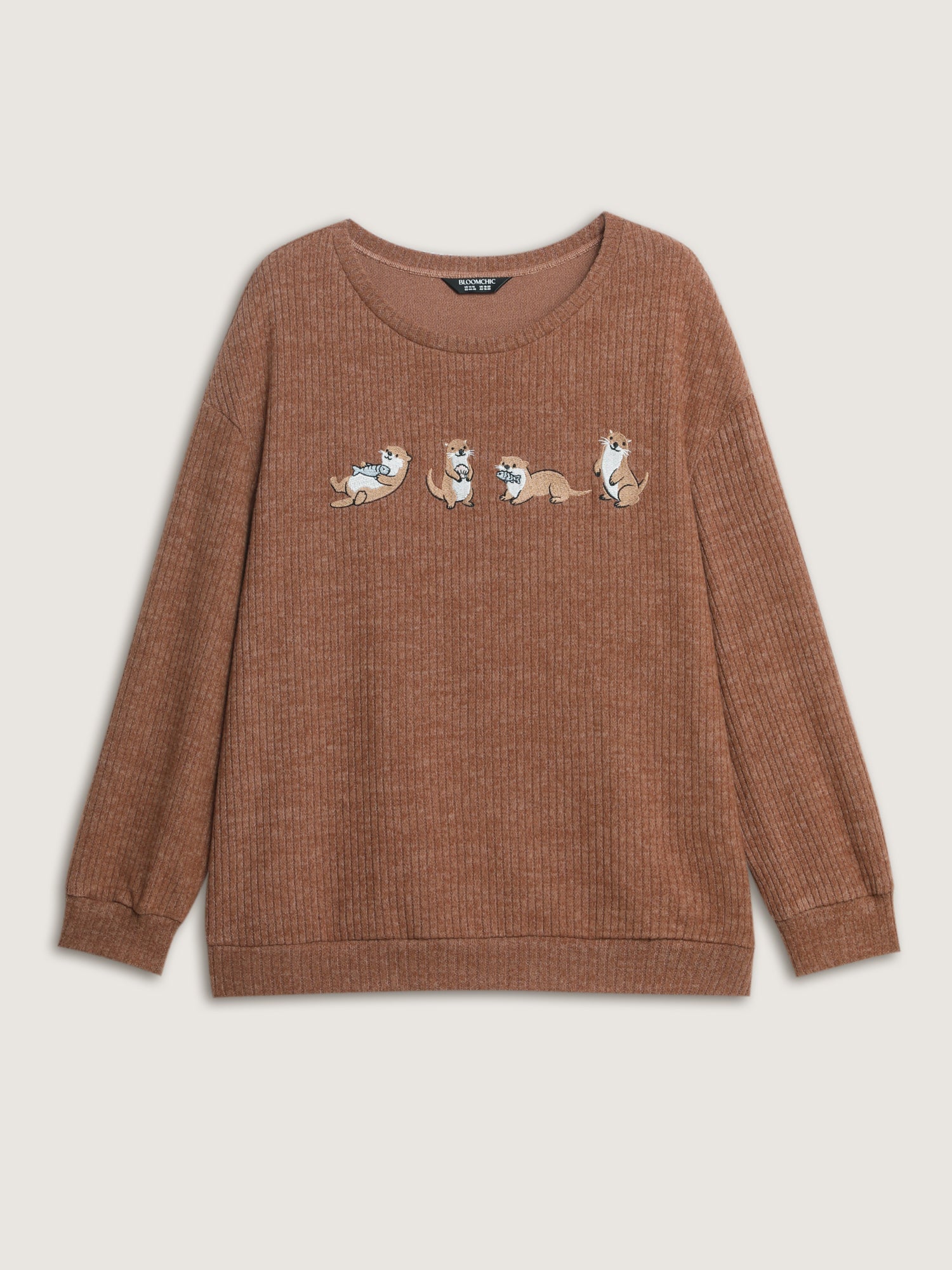 Happy Otter Embroidered Sweatshirt