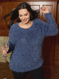 Fuzzy Sparkle Crew Neck Pullover