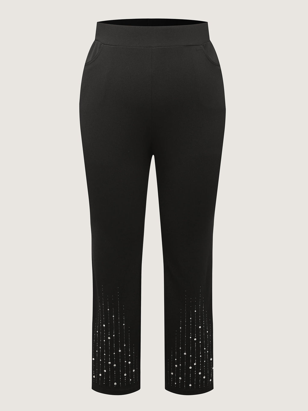 Stretchy Diamond Detail Hem Pants