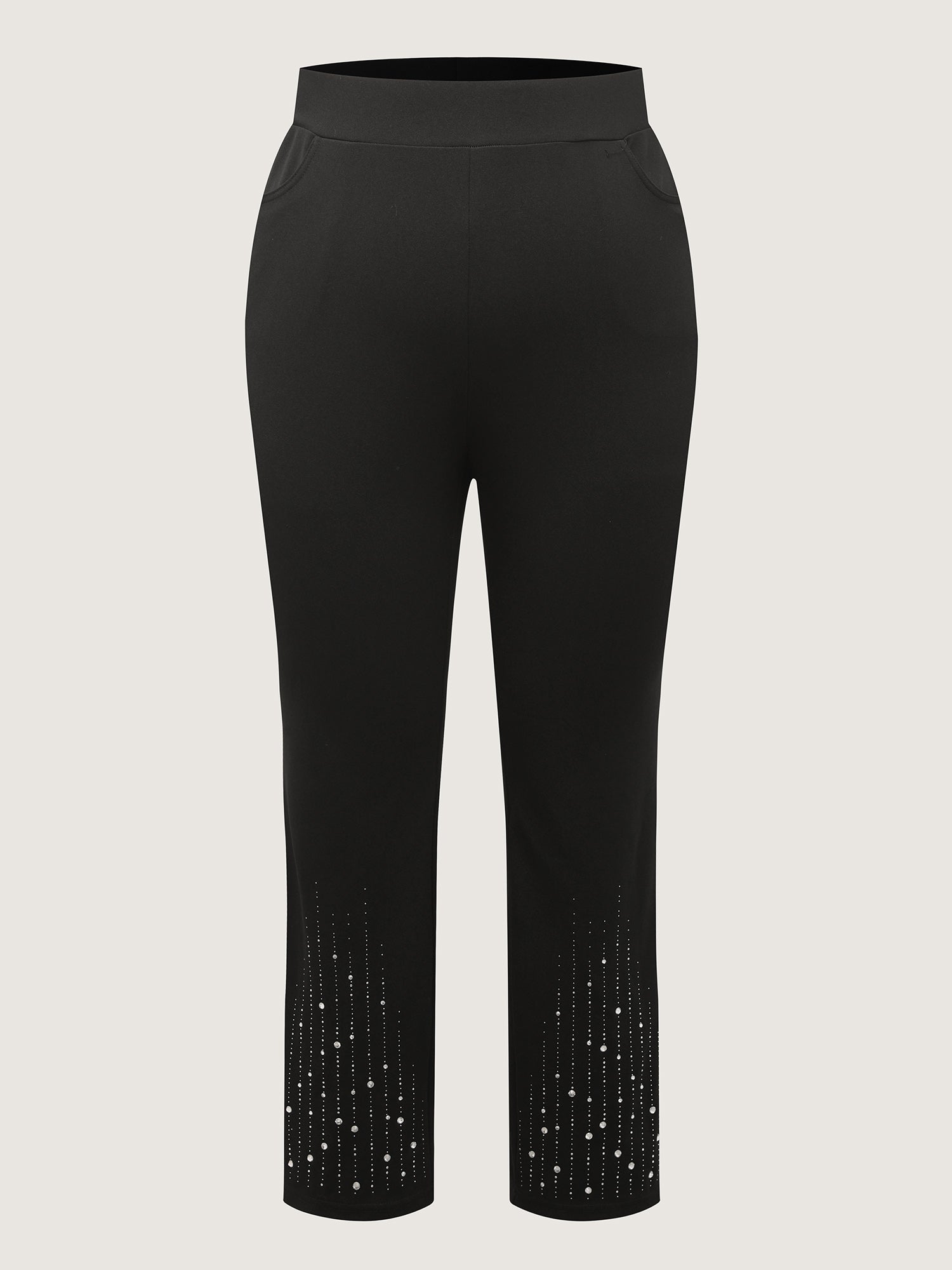 Stretchy Diamond Detail Hem Pants