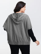 Supersoft Cloak Style Zipper Hooded Jacket