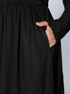 Textured Lace Sheer Lined Maxi Dress