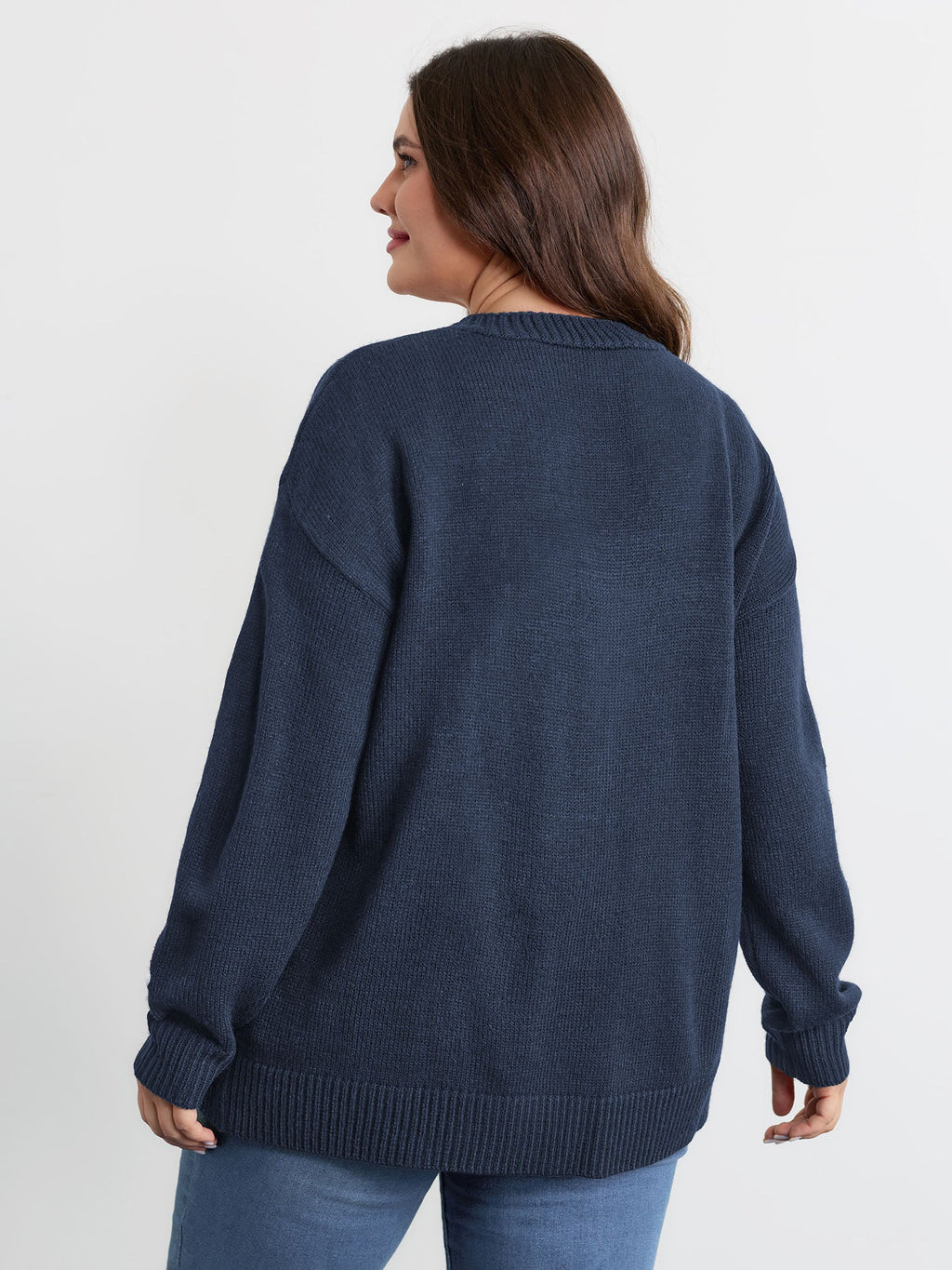 Gingerbread Santa Embroidery Knit Cardigan