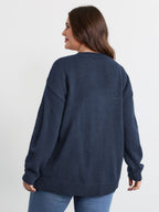 Gingerbread Santa Embroidery Knit Cardigan