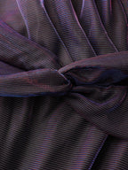 Shimmery Lined Shirred Waist Pockets Maxi Dress