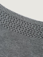 Textured Drop Shoulder Boat Neck Pullover