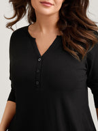 Supersoft Button Placket Solid T-Shirt