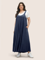 Supersoft Essentials Solid Pocket Adjustable Straps Jumpsuit