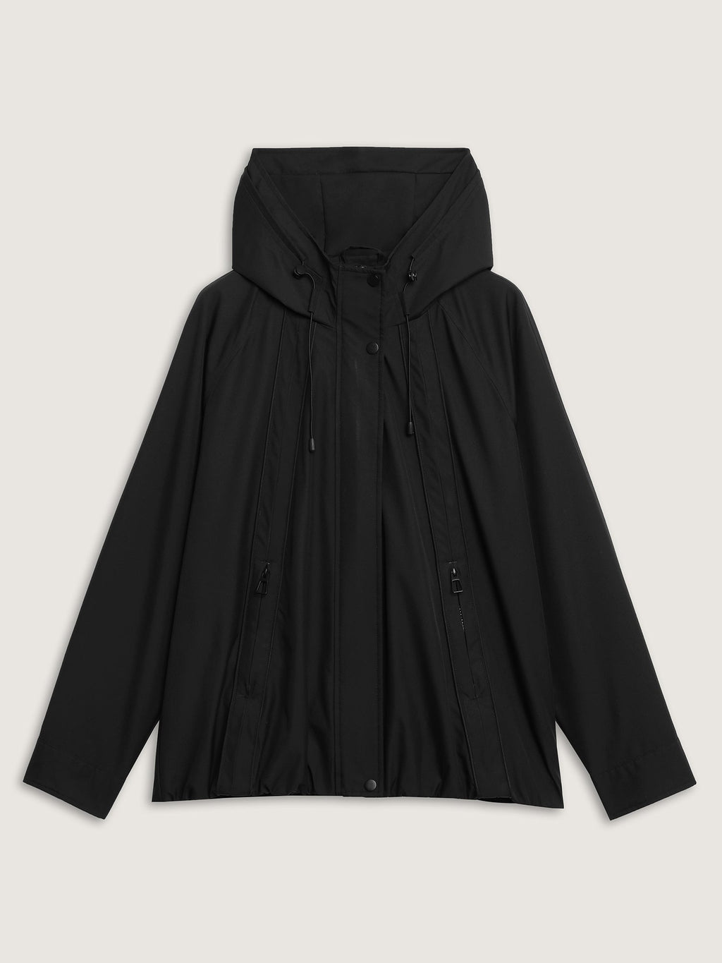 Pockets Zipper-Front Hooded Bomber Jacket