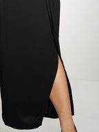 Sequin Neckline Petal Flowy Hem Jumpsuit