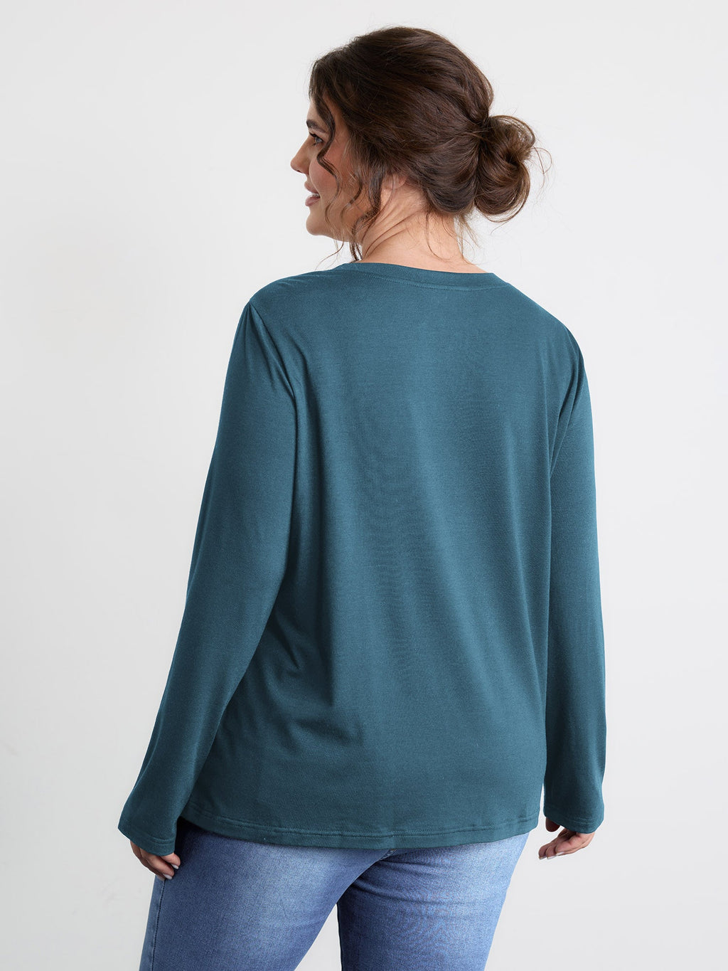 Sequin Cord Embroidered Tree Round Neck T-Shirt