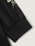 Floral Fun Stretchy Cuffs Sweatshirt