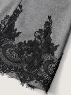 Color Contrast Belted Lace Coat