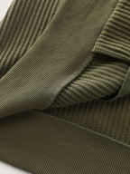 Ribbed Texture Pockets Hooded Coat