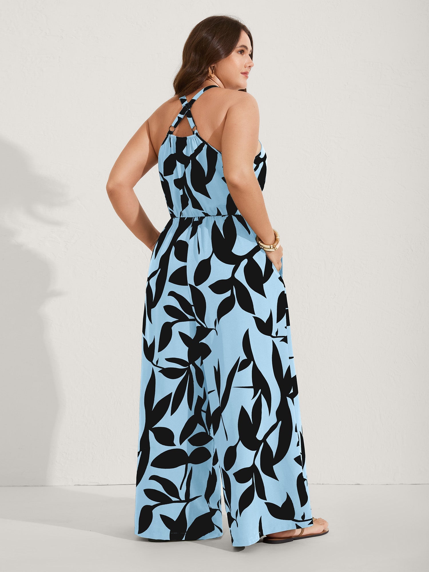 Silhouette Floral Print Sweetheart Jumpsuit