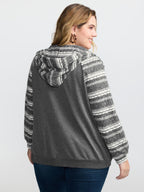 Supersoft Stripe Contrast Stretchy Hoodie Jacket