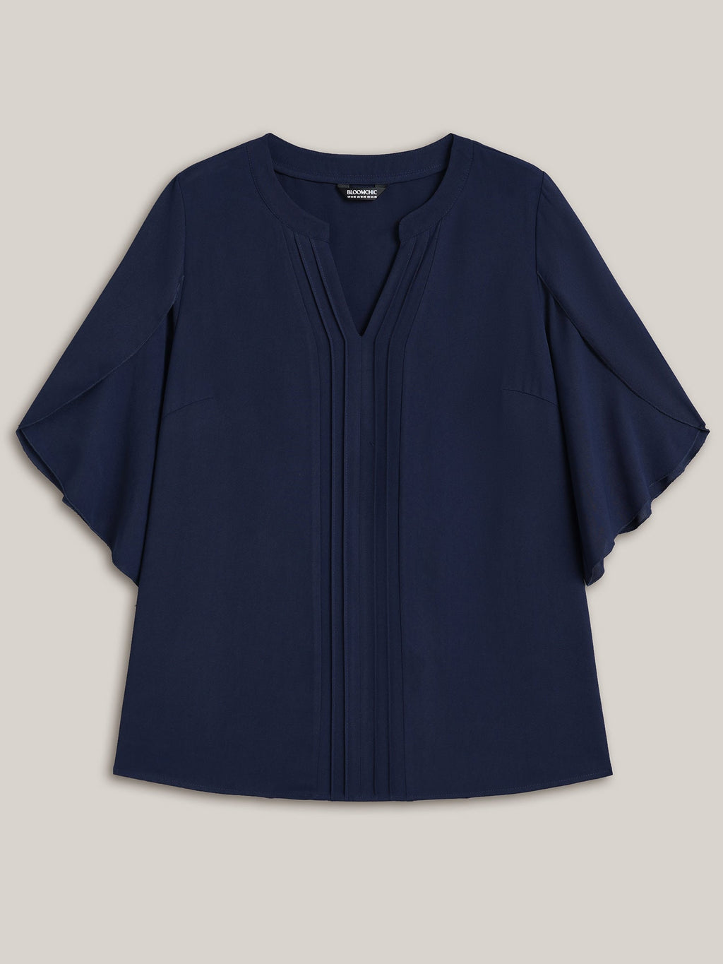 Petal Sleeve Toothpick Pleats Shirt