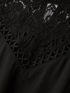 Sheer Lace Cut-Out Detail Midi Dress