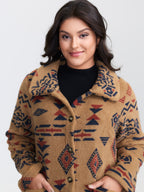 Boho Pattern Button-Down Jacket