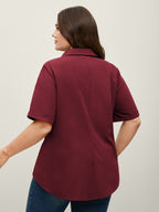 Knotted Front Asymmetrical Hem Blouse