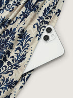 Boho Print Notched Tie Knot Maxi Dress