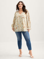 Floral Print Long Sleeve Blouse