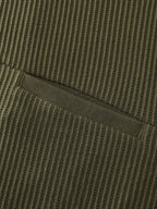 Ribbed Texture Pockets Hooded Coat