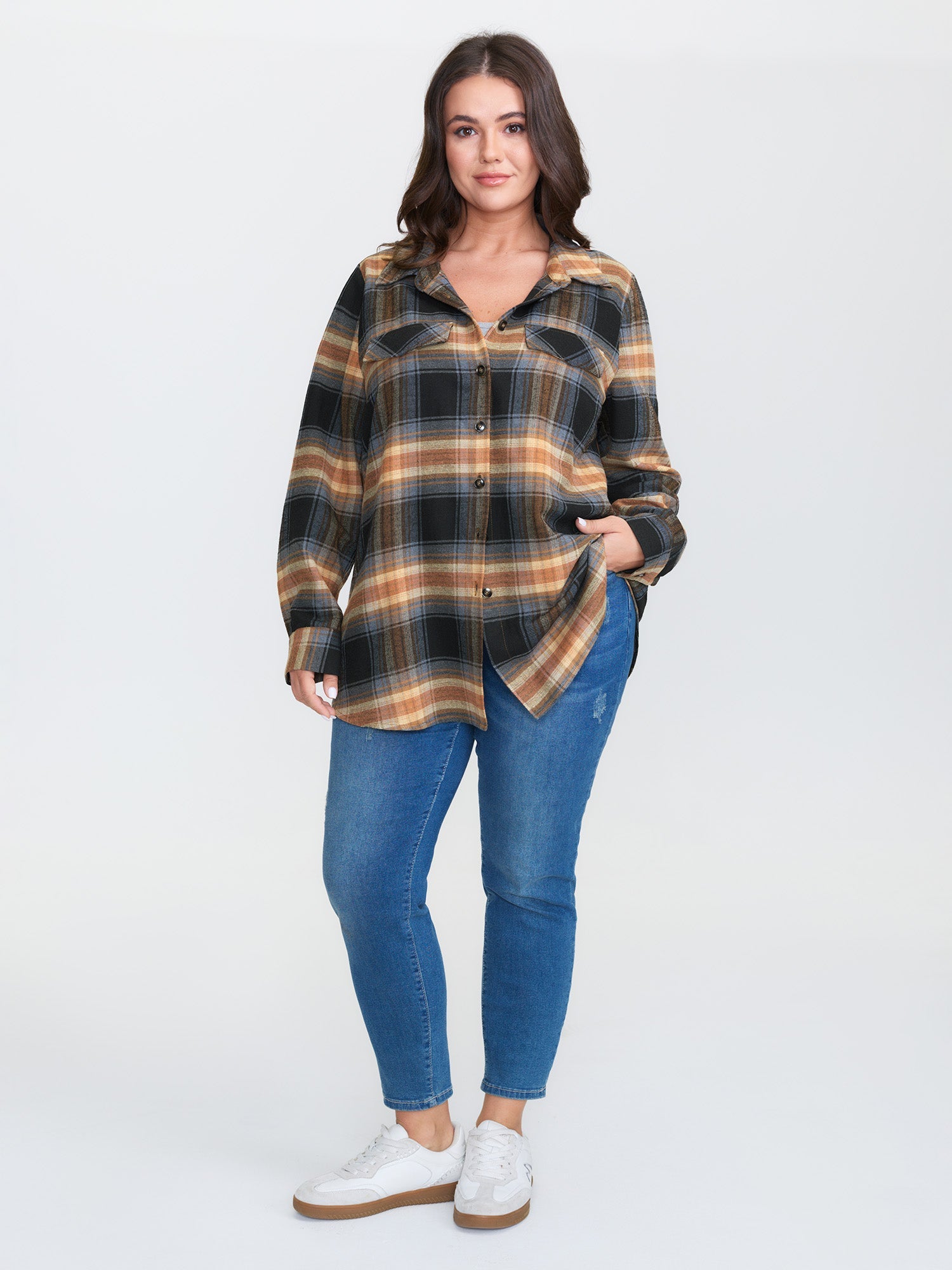 Plaid Print Button Down Shirt