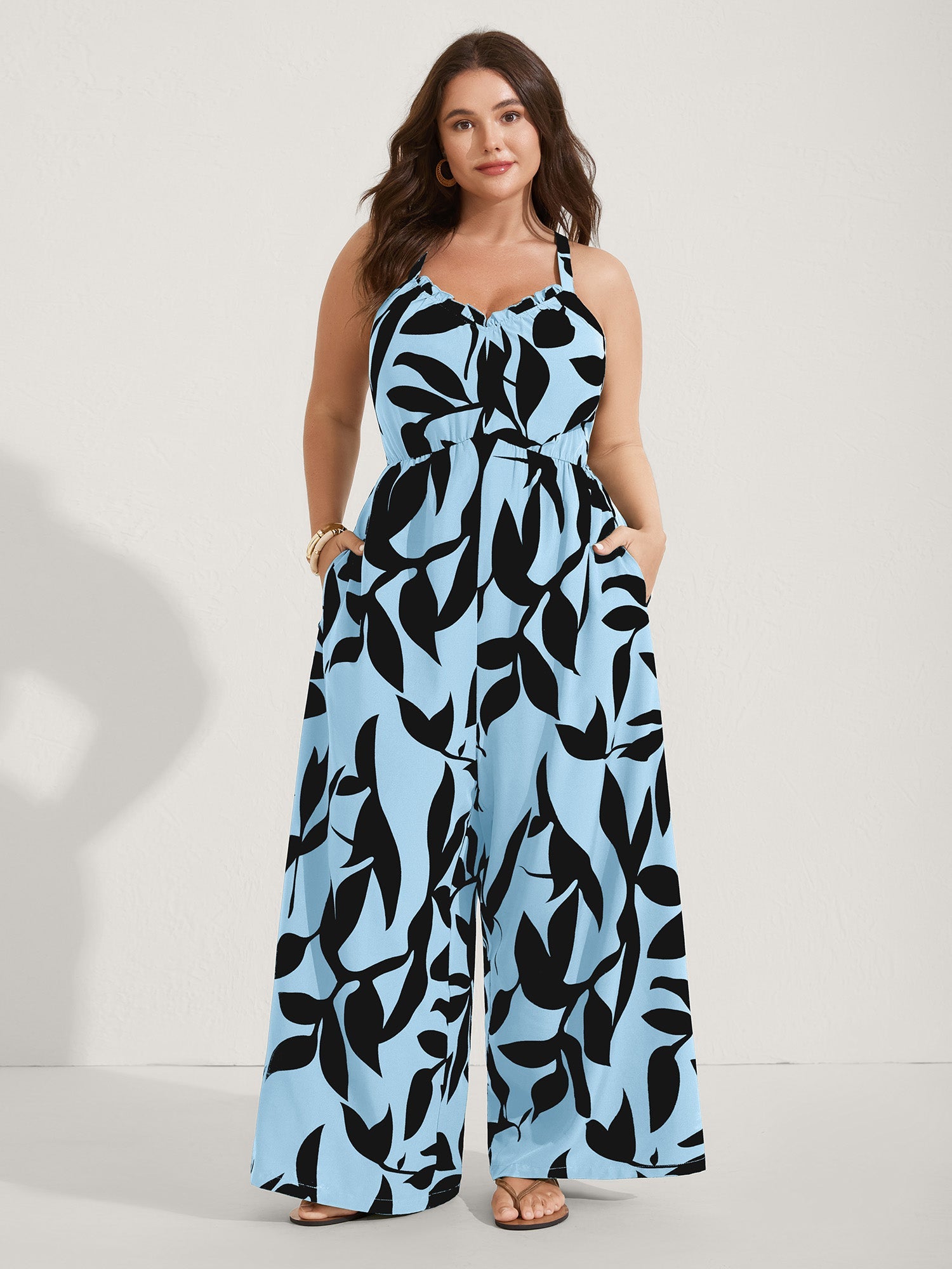 Silhouette Floral Print Sweetheart Jumpsuit