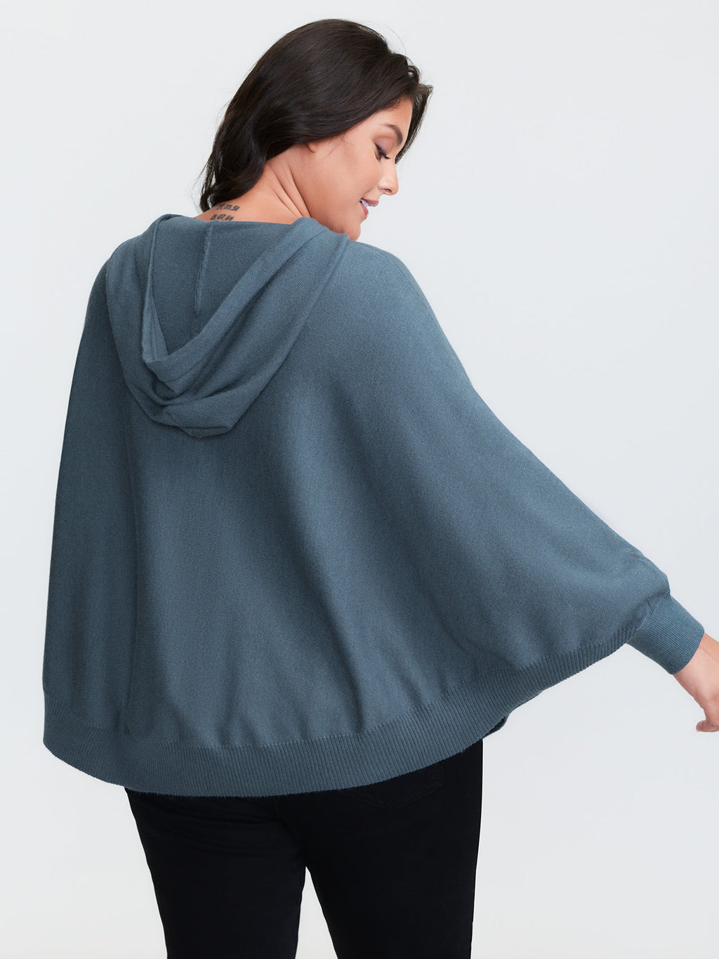 Supersoft Hooded Arc Hem Dolman Pullover