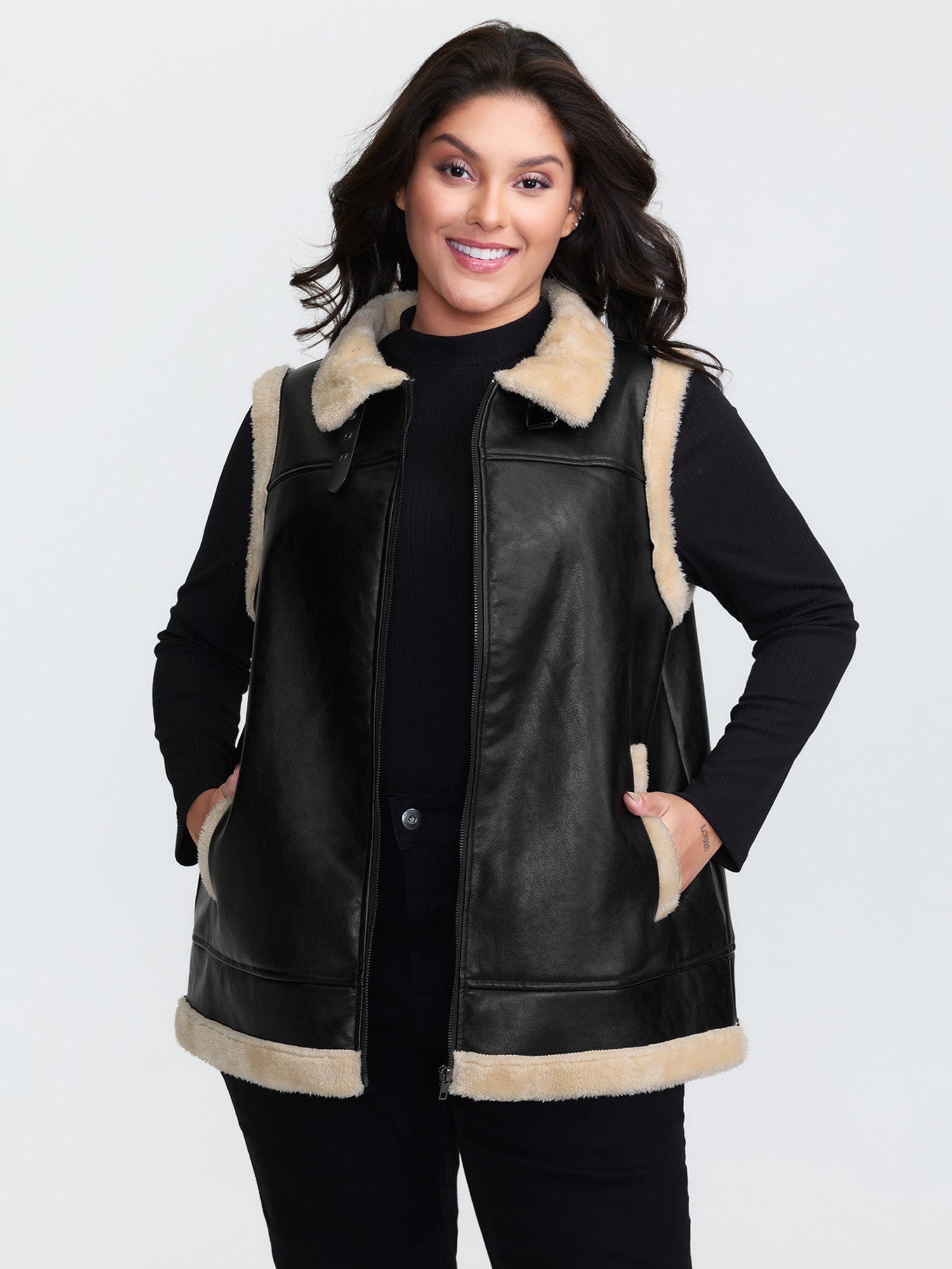 Fuzzy Edges Color Contrast Vest