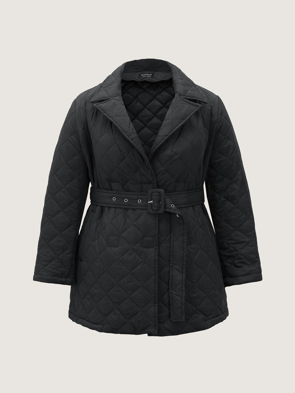 Quilted Adjustable Belt Solid Color Coat