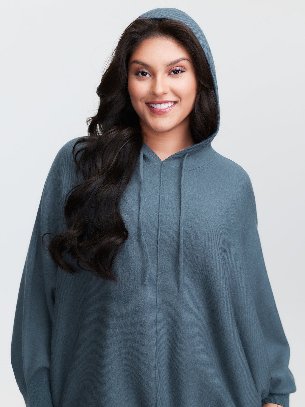 Supersoft Hooded Arc Hem Dolman Pullover