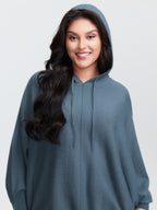 Supersoft Hooded Arc Hem Dolman Pullover