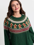 Gingerbread Fair-Isle Contrast Pullover