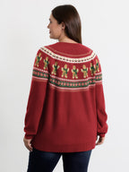 Gingerbread Fair-Isle Contrast Pullover