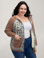 Floral Print Color Contrast Jacket