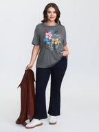 Colorful Floral Round Neck T-Shirt