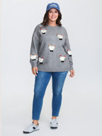 Chicken Embroidered Crew Neck Pullover