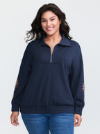 Supersoft Embroidered Half-Zip Sweatshirt