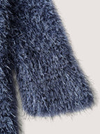 Fuzzy Sparkle Crew Neck Pullover